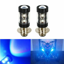 Nieuwe Paar 50W H6 6000K P15D 10SMD Wit Blauw Voor Yamaha H6M Hoge Licht Lamp ATV Motorfiets Auto RV Verlichting