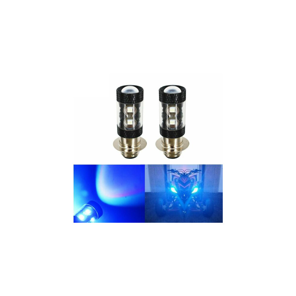 Pair 50W H6 6000K P15d 10Smd For Yamaha H6m High Lamp Atv Motorcycle Car Rv Lights White/Blue/Light 762179034445