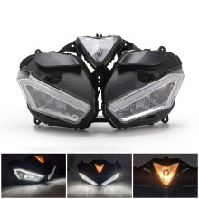 Neue Motorrad-Scheinwerfer-Einheit mit Angel Eyes vorderer klarer Scheinwerfer für Yamaha YZF R25 R3 YZF-R25 YZF-R3 2013–2017