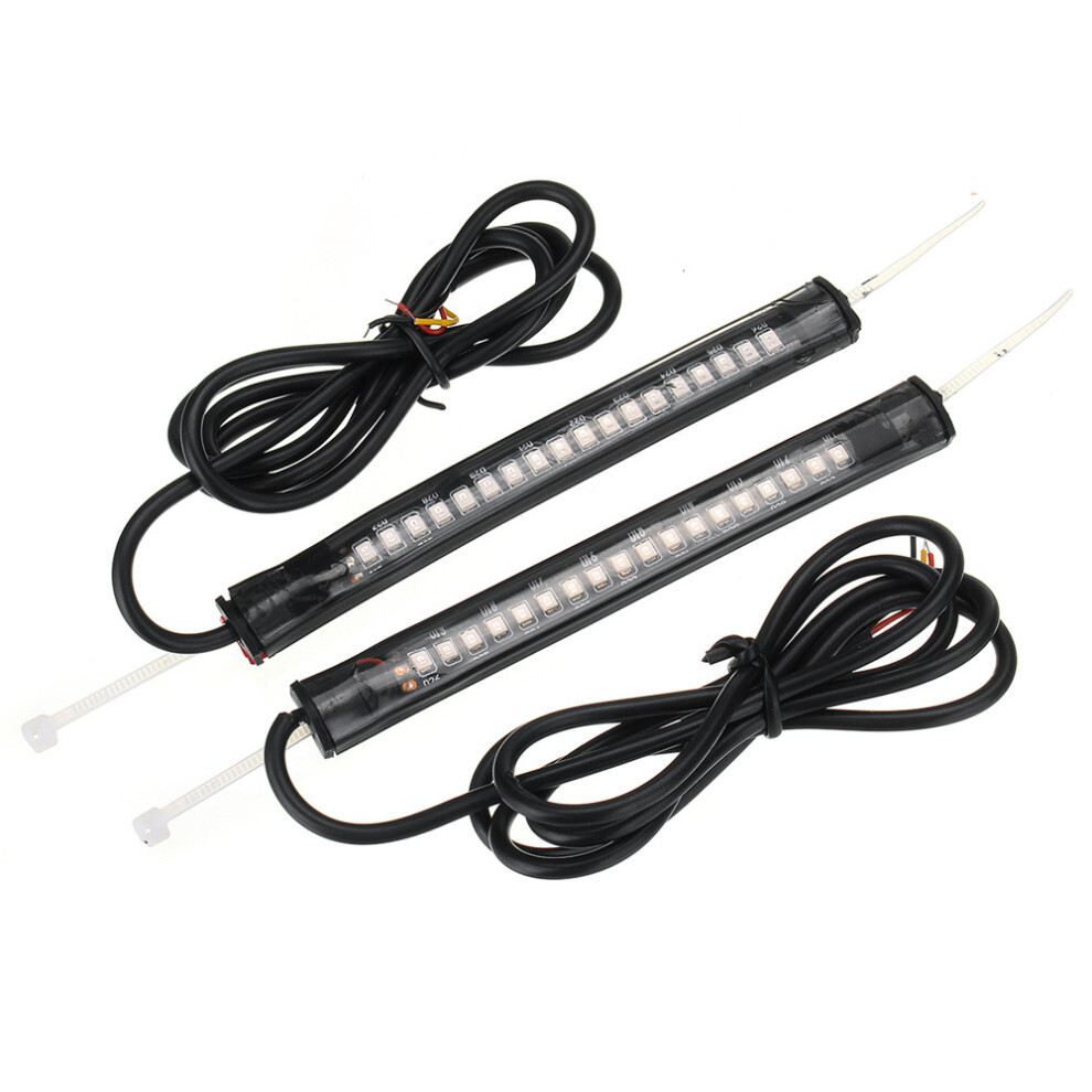 Pair 12V Led Motorcycle Turn Signal Decoration Lights For 39Mm-41Mm Fork & Amber/Red 762179031871
