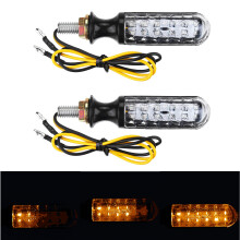 Neue 2 Stück 12 LED Motorrad fließende Blinkeranzeige Lichter Wasserlauf-Stil Bremslampe Amber