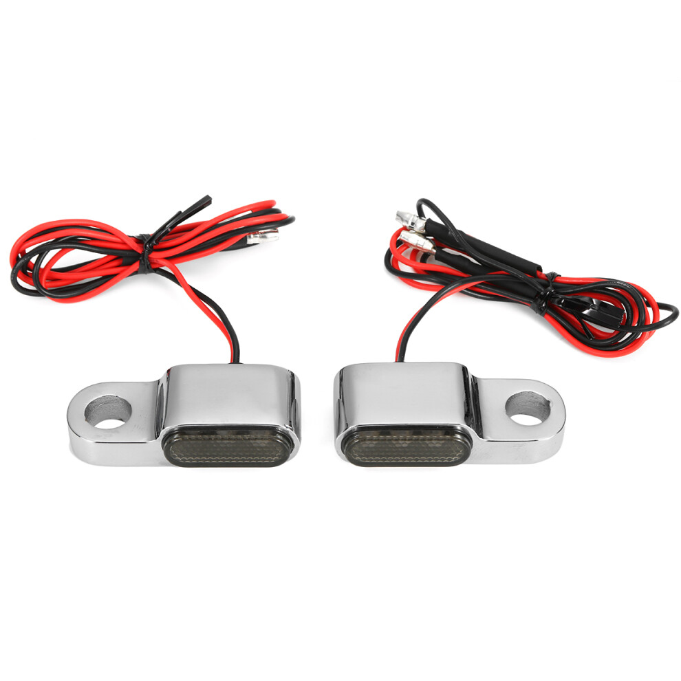 2Pcs 12V Motorcycle Led Turn Signal Indicators Handlebar Mount Aluminum Alloy Light/Amber 762179048671