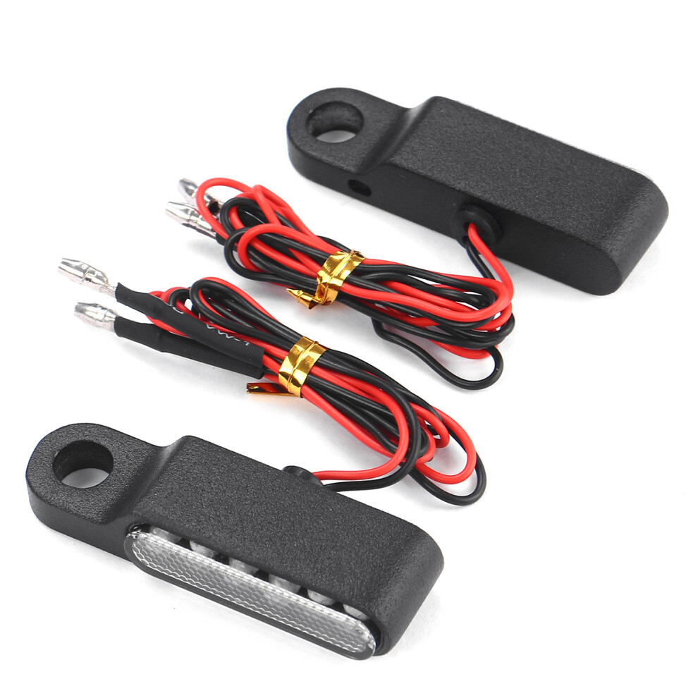 2Pcs Mini Motorcycle Bike Handlebar Mount Led Turn Signal Indicators Amber/Light 762179045342