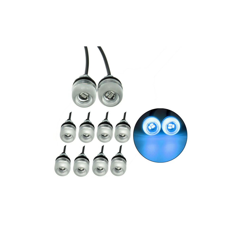 10Pcs Motorcycle 5630 18Mm 3Led Eagle Eye Lamp Daytime Running Lights Blue 762179053620