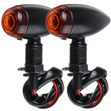 Nieuwe 12V Motorfiets Metalen Richtingaanwijzers Amber Lichten Indicator Retro Zwart Universeel
