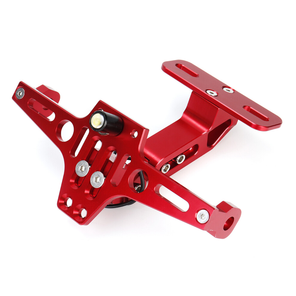 New Motorcycle Adjustable Modified License Plate Holder Plate Bracket With Led S Light 762179074687
