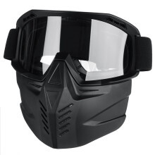 Gafas de esquí con máscara desmontable casco abierto medio casco vintage de motocicleta ciclismo al aire libre motocross