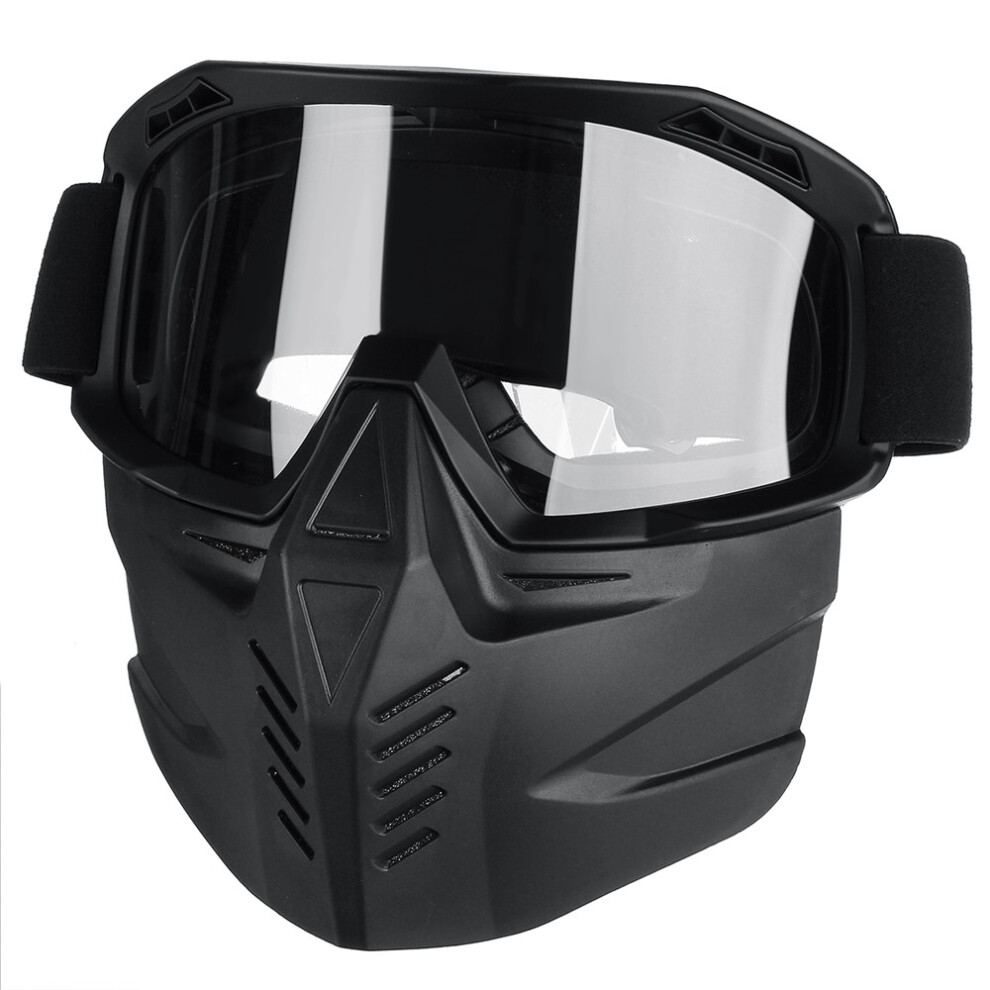 New Detachable Mask Skiing Goggles Open Face Half Helmet Vintage Motorcycle Outdoor Cycling Motocross 762179066958