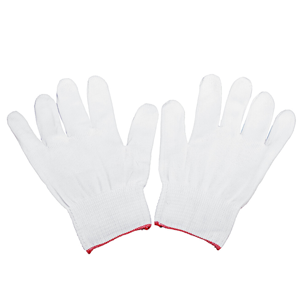 12 Pairs Nylon Safety Coating White Work Glove Builders Grip Protect Cover 762179036081