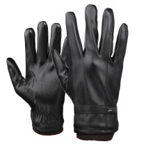 Nieuwe Mannen Touchscreen Handschoenen PU Leer Winter Warm Waterdicht Fleece Gevoerd Thermisch