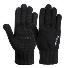 Nieuwe Gebreide Touchscreen Buitenhandschoenen Motor Winter Warm Winddicht Fleece Gevoerd Thermisch Antislip