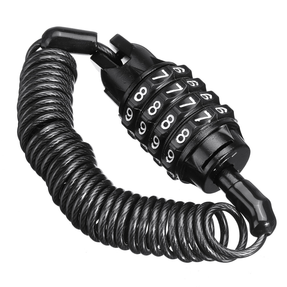 4 Digit Code Cable Lock Helmet Bike Motorcycle Telescopic Heavy Duty Anti Theft 762179033264