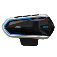 Nuevo Casco de Motocicleta con Auriculares Micrófono MP3 y Función Bluetooth Marco Azul QTB35