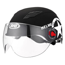Nuevo casco de motocicleta casco abierto medio ajustable con estrella de cinco puntos negro