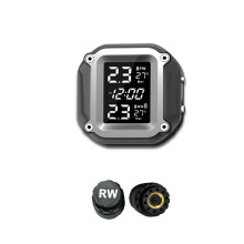 Neues AN-11 Motorradreifen-Drucküberwachungssystem Echtzeit-Sonnenschutz LCD-Display 2 externe WI-Sensoren Motor TPMS