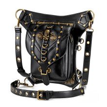 Neue Motorrad Steampunk Tasche PU-Leder Hüft-Rucksack Schulter Gothic Retro Viktorianischer Stil