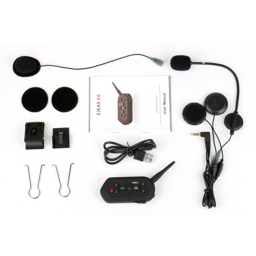 Uusi 1200 m moottoripyörä E6-intercom-kypäräintercom Bluetooth-toiminnolla EJEAS: lle 1