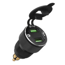 New QC3.0 36W 5V3.1A/9V2A/12V1.5A Dual USB Charger Plug Socket Adapter For BMW Motorcycle