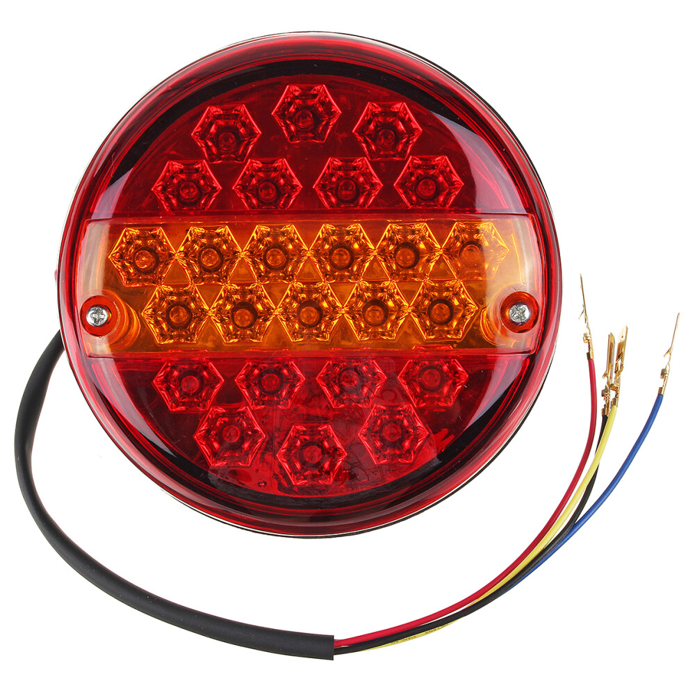 12V/24V 20Led Hamburger Rear Tail Stop Indicator Lights Round For Trailer Truck Caravan Van Atv Bus 762179051473