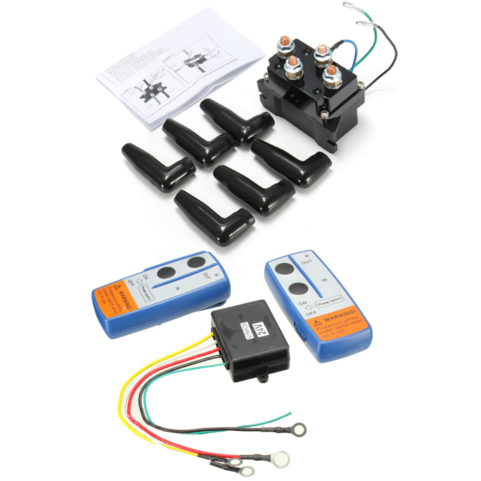New 12V 500A Heavy Contactor Winch Relay Control Solenoid + Winch Wireless Remote For Atv Utv Truck 762179093428