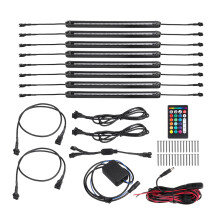 Uusi 8 kappaleen APP + 24 painikkeen kaukosäädin LED Rock auton alle nauhalamput 18smd 5050 moottoripyörän alla valonheijastin alustan RGB-värimu