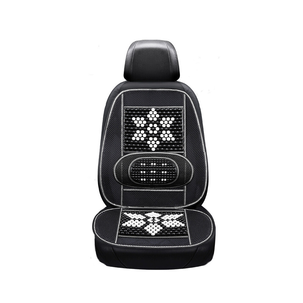 Car Summer Massage Cool Cushion Seat Cover Breathable Wooden Beads Monolithic Backrest For Auto Interior Supplies 6900085492643