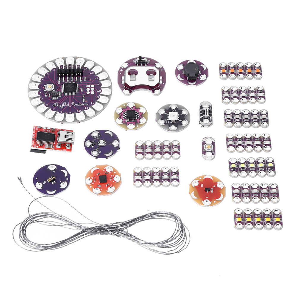 Lilypad Kit Wearable Electronic Led And Sensor Kit Temperature Sensor With Cable Lilypad For Arduino - Products That Work With Official Arduino Boar 921698621486