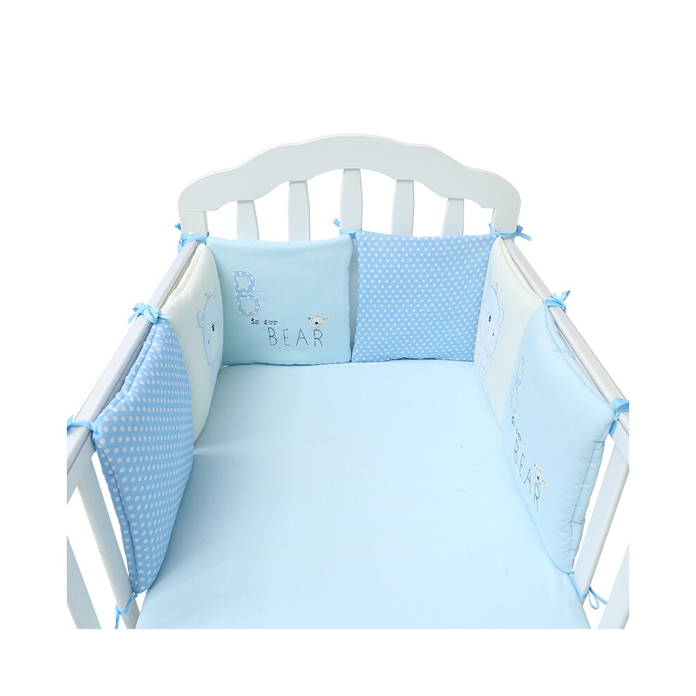 6 - Teiliges Set Babybett - Schutzpolster Aus Baumwolle PlüSch Sicherheit FüR SäUglinge Und Kleinkinder Bettenschutz FüR Das Kinderzimmer-image