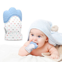 Guanto da dentizione in silicone per bambini succhiotto suono naturale del pollice per masticare perline da allattamento per bambini.