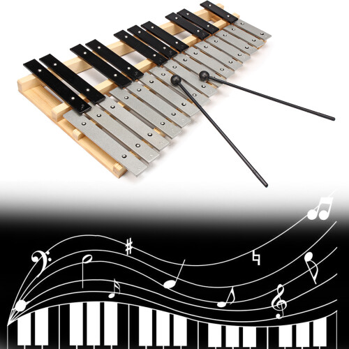 25 Note Glockenspiel Xylophone Educational Musical Instruments Mallet Percussion Orff 2