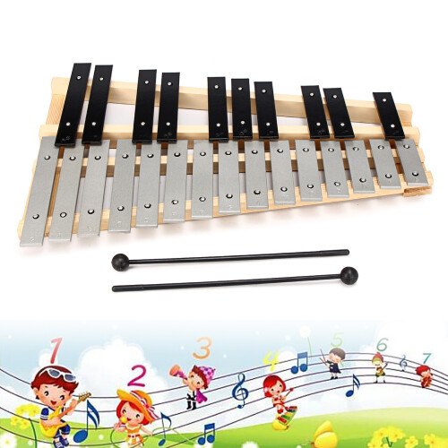 25 Note Glockenspiel Xylophone Educational Musical Instruments Mallet Percussion Orff 1