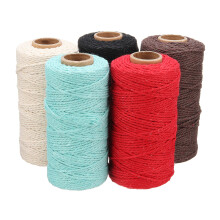 5 Farben 2 mm natürliche Baumwollkordel gedrehtes Seil Makramee Leinen Jute DIY geflochtenes Drahthandwerk 100Yd