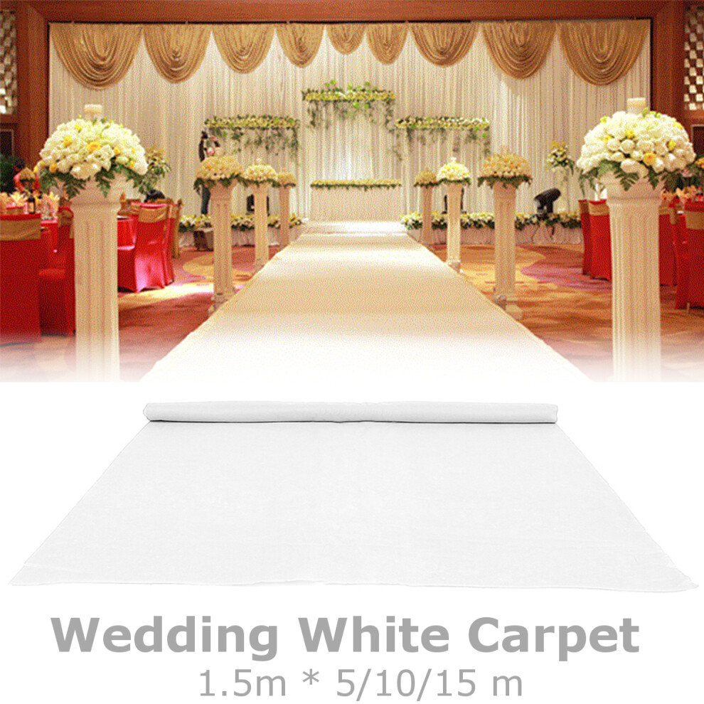 10m White Carpet Runner Wedding Party Aisle Floor Mat Exhibition Festival Roll