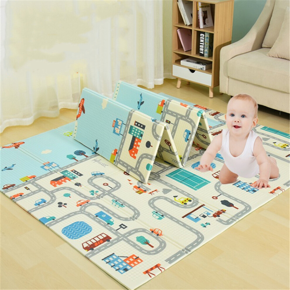 2 X 1.8M Infant Foldable Cartoon Baby Play Mat Babe Carpet Children Crawling Light