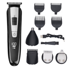 NK-2555 5 in 1 Display LCD Tagliacapelli Multifunzionale Ricaricabile USB electric Cura dei Capelli Clippert