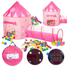 135CM Tenda da Gioco per Bambini Piscina di Palline Tenda Castello da Principessa portable per Interni ed Esterni Casa Rifugio per Giocattoli pe