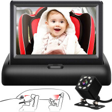 Baby Safety Car Monitor Camera Monitored Mirror 120 Viewing Angle Night Vision Side Driving HD Lens Display for Observe the Baby's Move