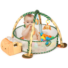 3-In-1 Recinzione per Piscina di Palline Marina per Bambini Tappeto da Gioco per Neonati Tappeto per Gattonare Palestra per Attività Tappeti