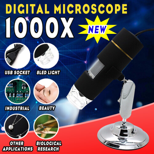 1000X 8 LED Luce Dimmer Regolabile Microscopio Digitale Pratico 2