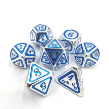 7Pezzi/Set Set di Dadi Poliedrici in Metallo per Giochi di Ruolo Dungeons and Dragons Borsa Bar Giochi da Tavolo Dadi