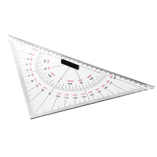 2pcs Navigation Triangular Protractor 300mm Acrylic Hypotenuse Nautical Squares 2