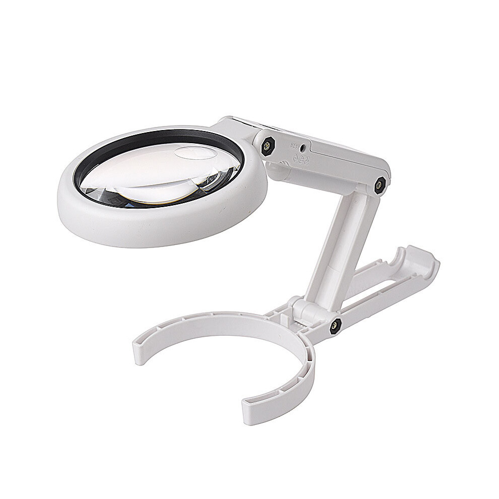 5x 10x USB 8 LED Lights Handheld Stand Desktop Reading Magnifier