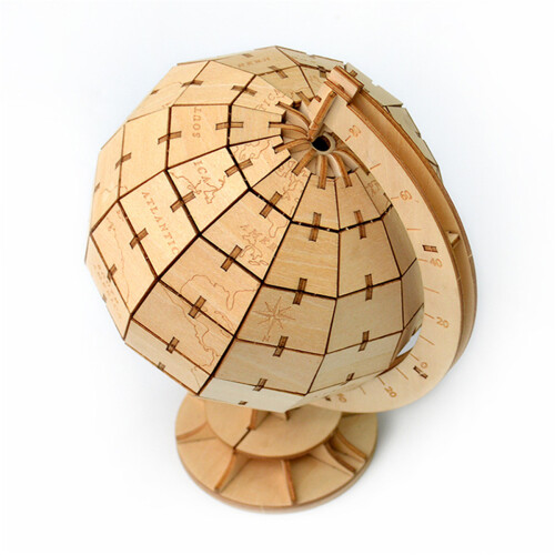 Houten Model Globe DIY 3D Houten Puzzel Speelgoed 2