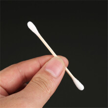 100X Cotton Fioc Applicatore Q-Tips Doppia Testa Bastoncini di wood Strumenti di Pulizia