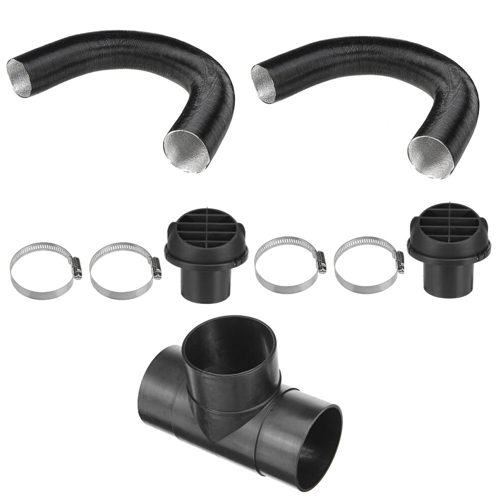 60Mm Heater Pipe Ducting T Piece Warm Air Outlet Vent Hose Clips For Parking Diesel Heater 4894829156606