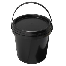 5 L Kunststoff runder Wasserbehälter Hydroponiksystem DWC schwarzes dickes Chemiefass mit Deckel und Griff