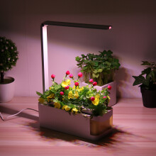 Binnenkruiden Verstelbare Hydroponische Tuin Bloei Lamp Kit Plantenlicht Pot Met Gele Zichtbare Venster