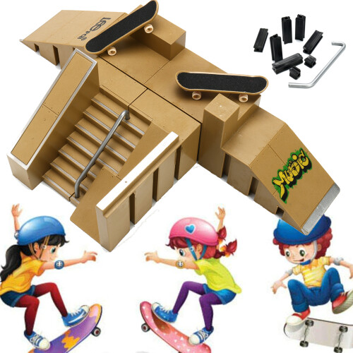 Skatepark ramp onderdelen met 2 deck fingerboard speelgoed