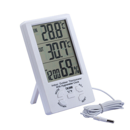 Groot Scherm Thermometer Hygrometer Binnen Buiten Digitale Weergave Dubbele Temperatuurweergave Thermometer