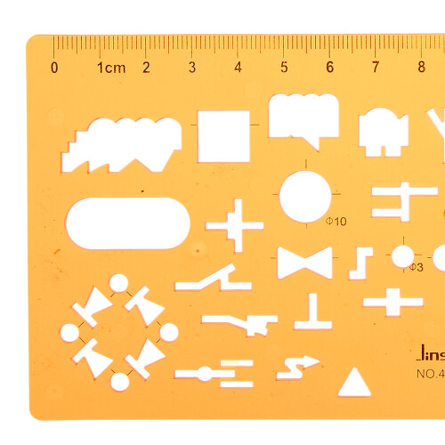 Physical Electrical Circuit Symbols Drafting Drawing Template KT Soft Plastifc Ruler Design Stencil 2